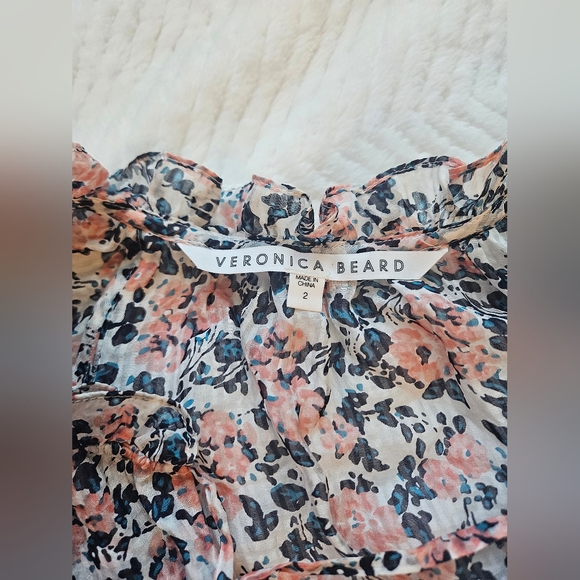 Veronica Beard Brynlee Ruched Floral Slit Dress - Picture 11 of 12